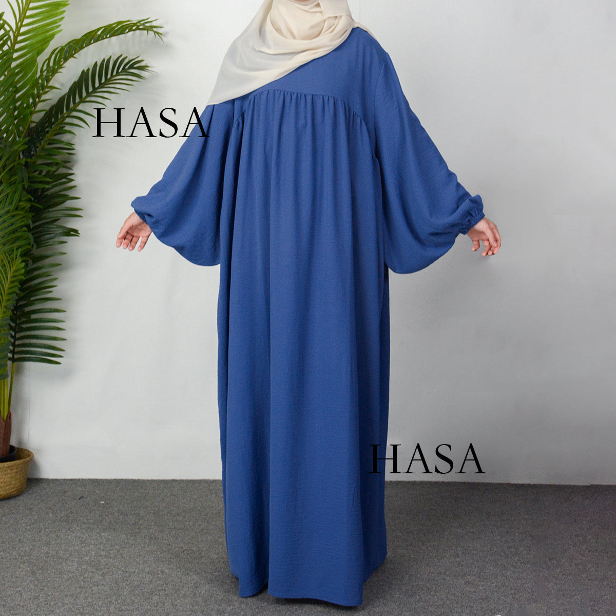 HS0429 Muslim OverSize Abaya with special Bubble sleeves for all body Shape