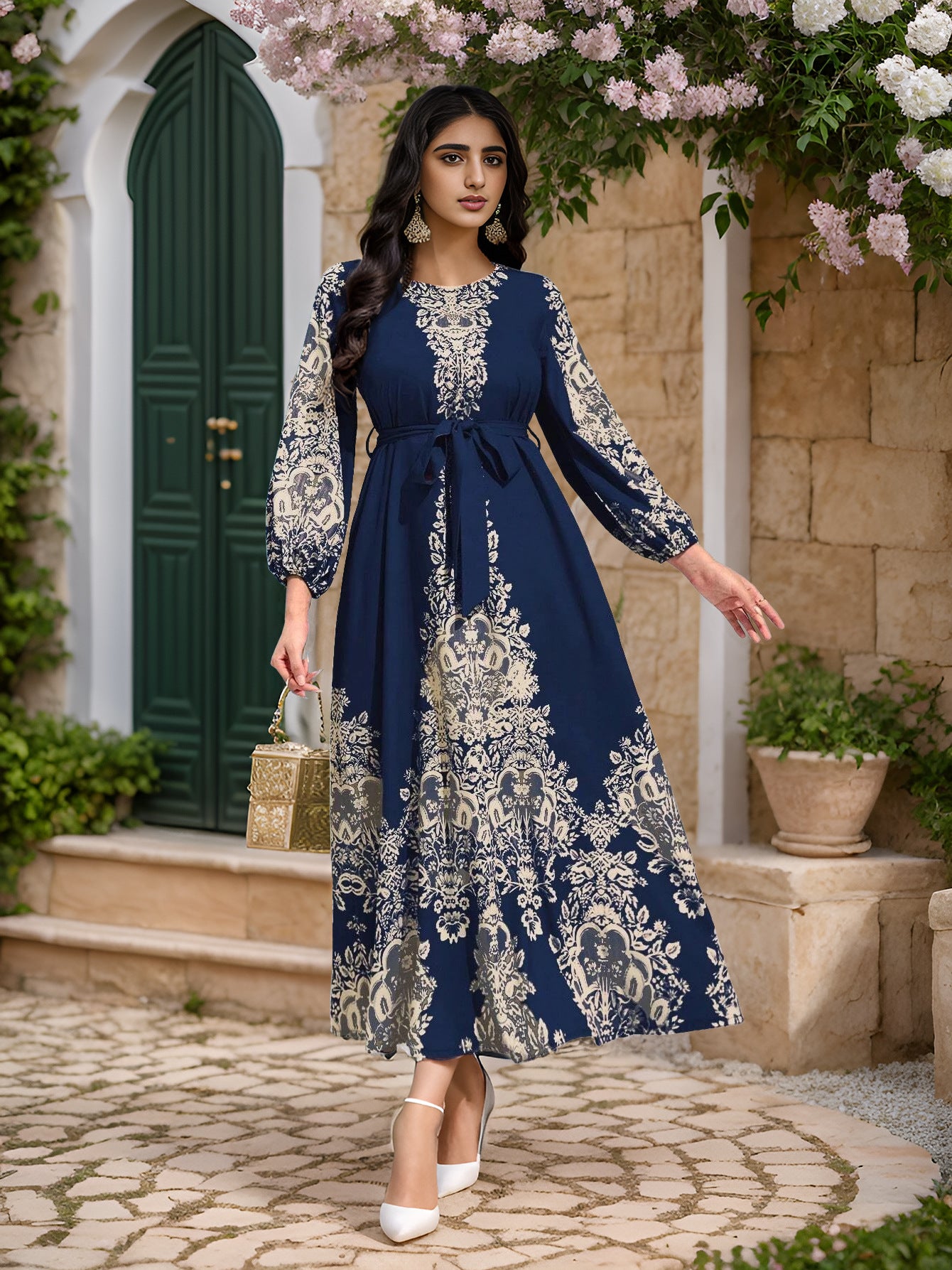 فستان مطبوع إسلامي HS0528 