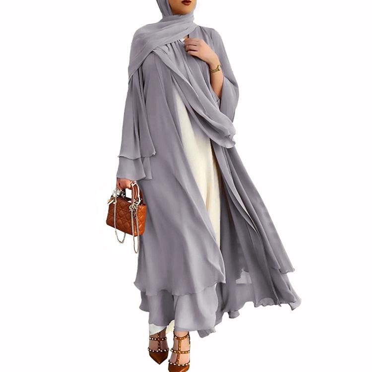 HS10073 Cardigan en mousseline de soie douce et fluide pour femme grande taille 