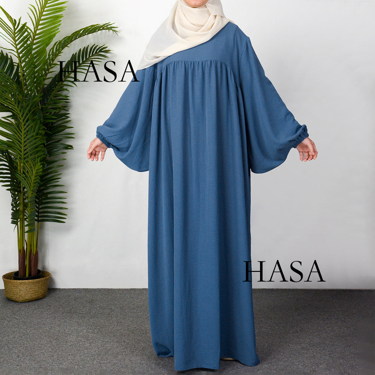 HS0429 Muslim OverSize Abaya with special Bubble sleeves for all body Shape